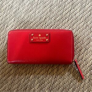 Kate Spade Red Leather Wellesley Neda Wallet